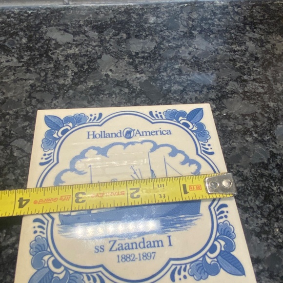 2 Pc HOLLAND AMERICA Porcelain Drink Coasters ss Noordam I, ss Zaandam I - Picture 5 of 11